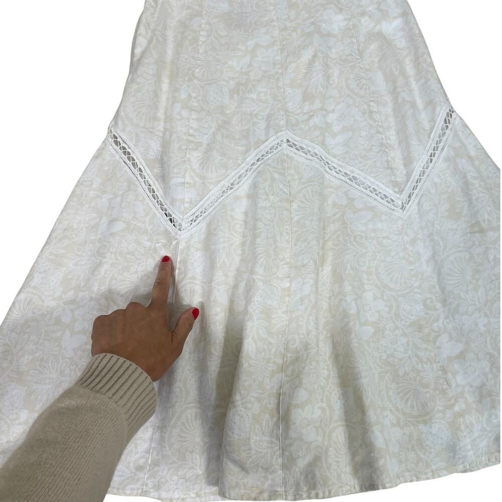 VTG 90s 100% Cotton Floral Strawberry A-Line Skirt 4P Cottage Boho Whimsy Y2K - Picture 10 of 14